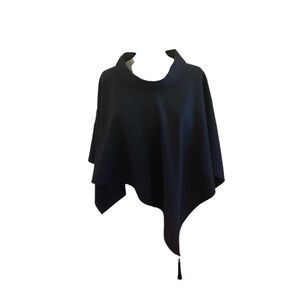 Noire black wool cape
